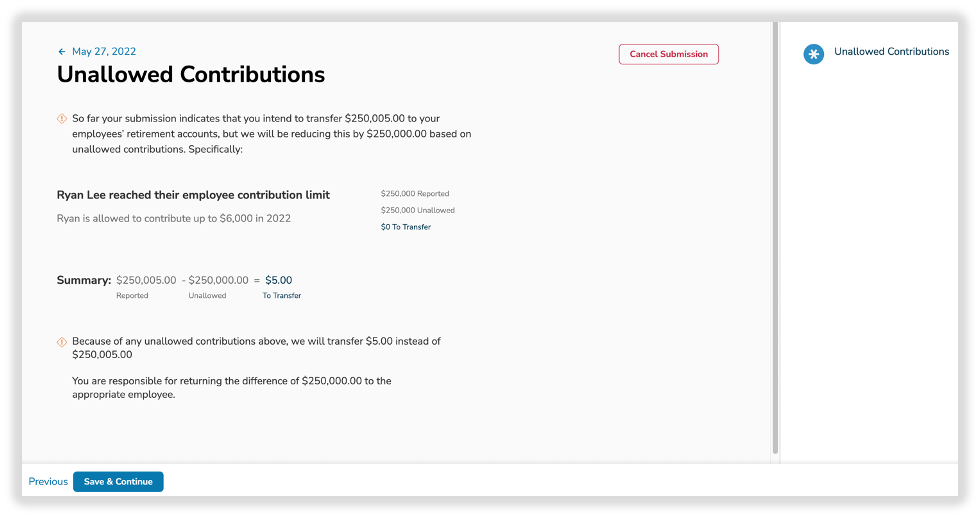 Contribution Validation Errors and Unallowed Contributions – Nevada ...